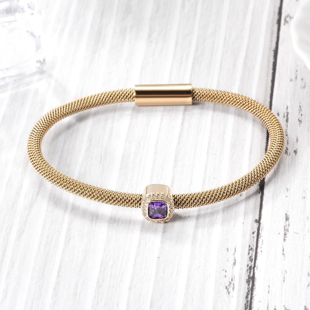 Brilliant Cut CZ Halo Bangle Bracelet
