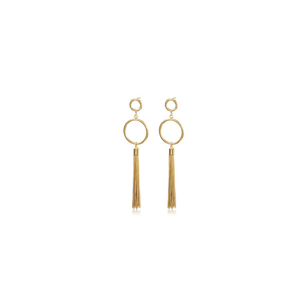 Circle Long Chain Earrings