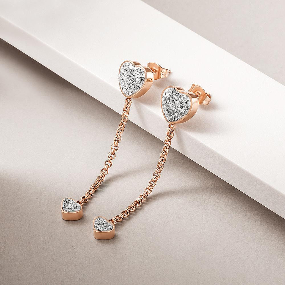 Heart Dangle Drop Earrings